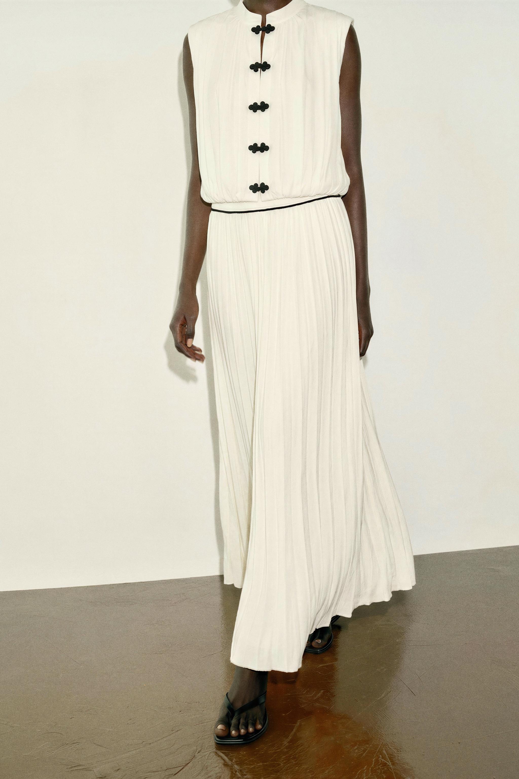 CONTRAST TRIM SATIN MIDI SKIRT